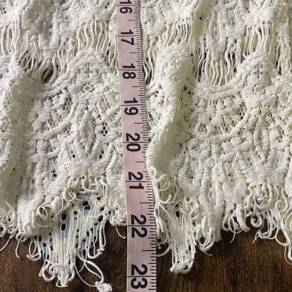Pookie & Sebastian lace crochet fringe coastal cowgirl top shirt M - Picture 8 of 8
